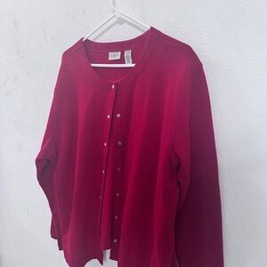 Classic Elements Red Button-Up Cardigan - Size 16-18W